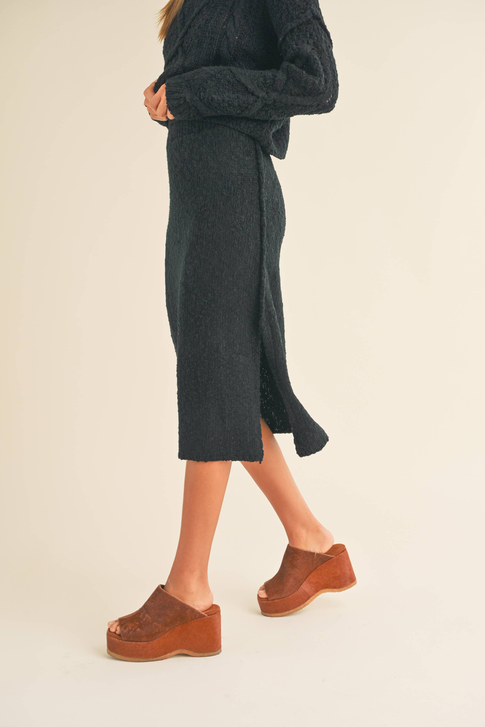 MIOU MUSE - Vente Jupe – femme - JUPE LONGUE EN TRICOT S2781ST4