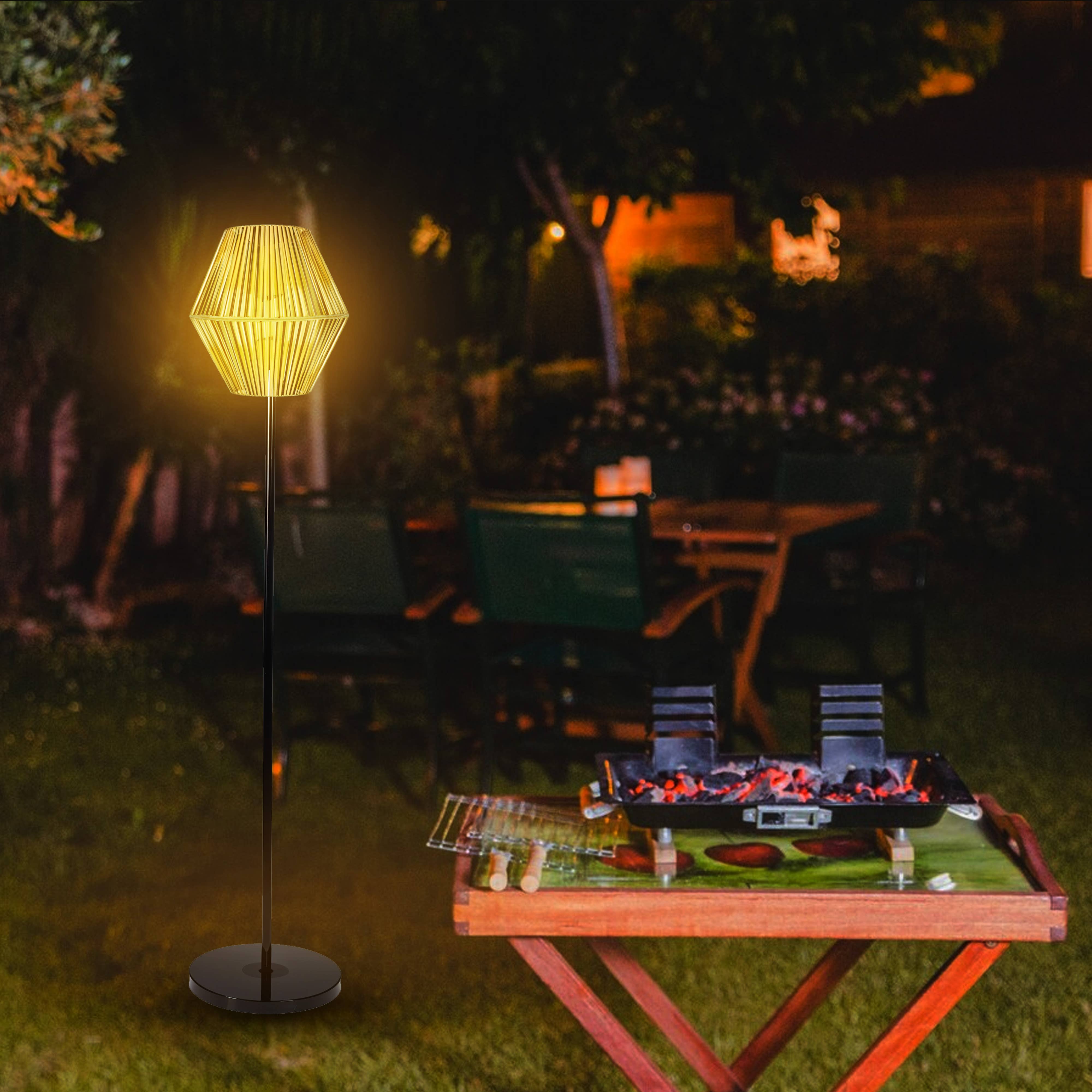 MARRON Lampadaire solaire en rotin de 120 cm pour extérieur en vente sur Faire7