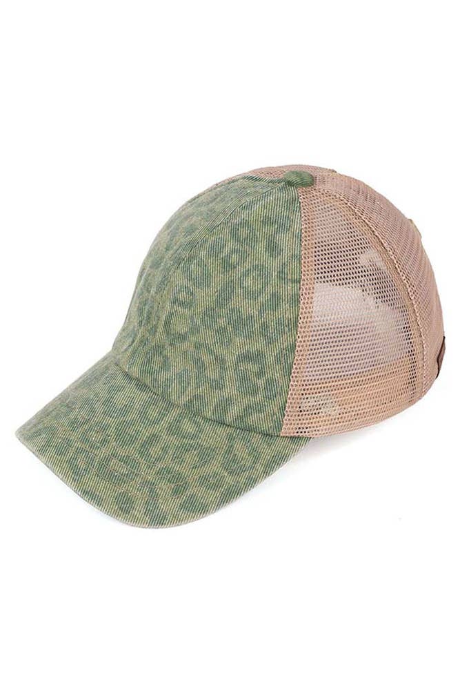 Hana - Wholesale Ponytail Cap - Women's - C.C Leopard Pattern Ponytail Baseball Cap3
