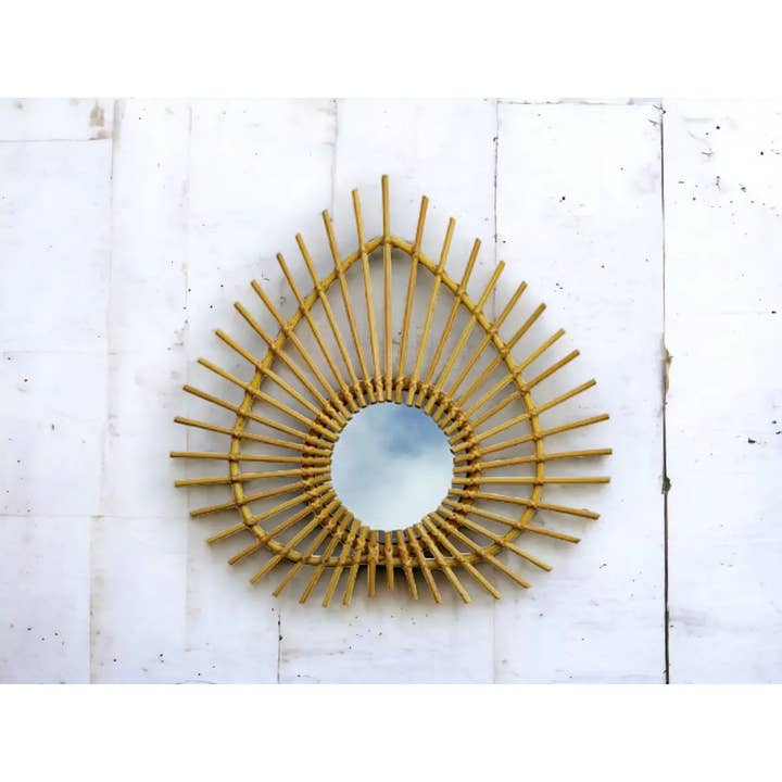B A O B A B - Maison - Wholesale Wall Mirror - Vintage Diamond Mirror Rattan WATERLILY2