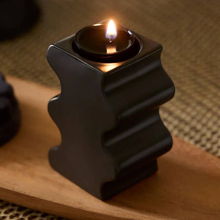 Glow Collection - Wholesale Candle holder - Curvy Black Tealight/SmartScents Holder0