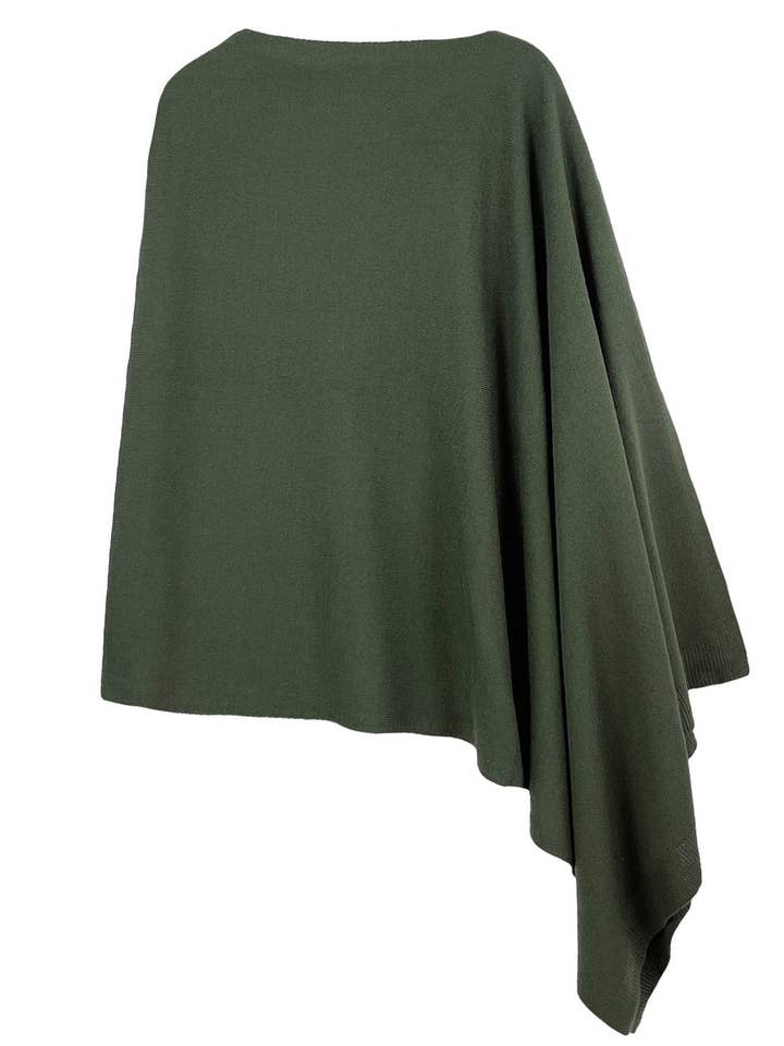 MiMi Wholesale - Wholesale Poncho - Women's - CCP320056 Juney Soft Classic Knit Poncho Ruana10