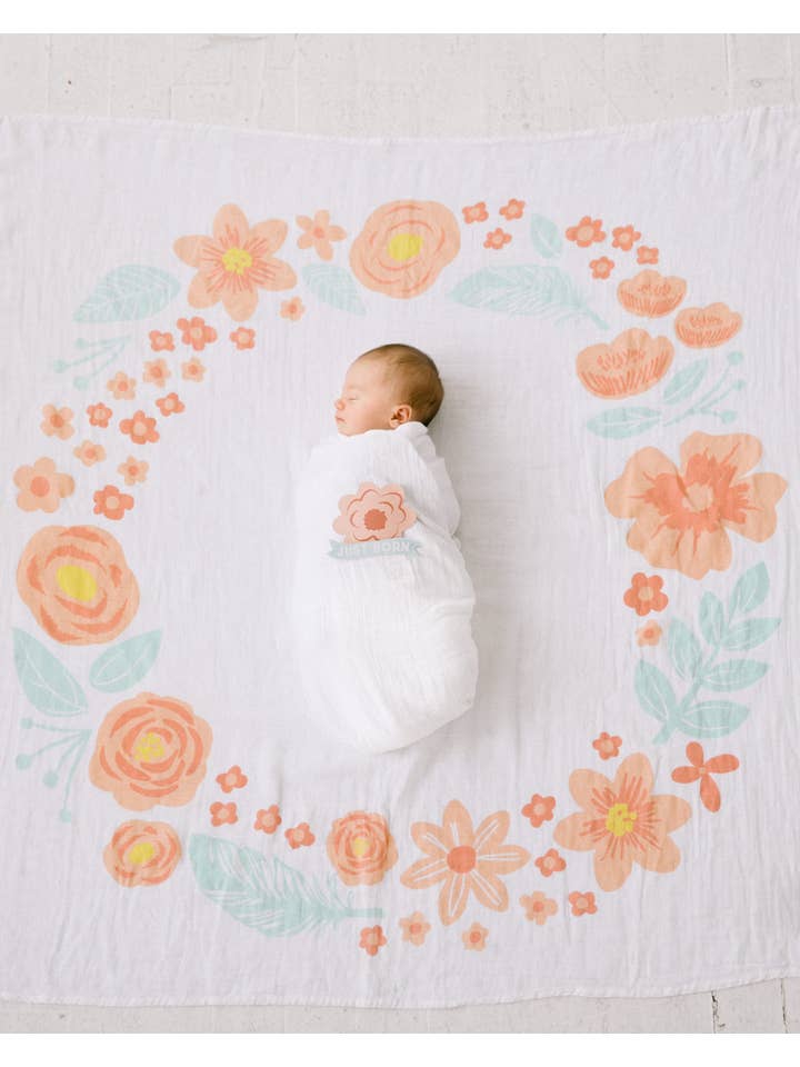 Pearhead - Wholesale Milestone Blanket - Kids & Baby - Watch Me Grow Milestone Blanket, Floral