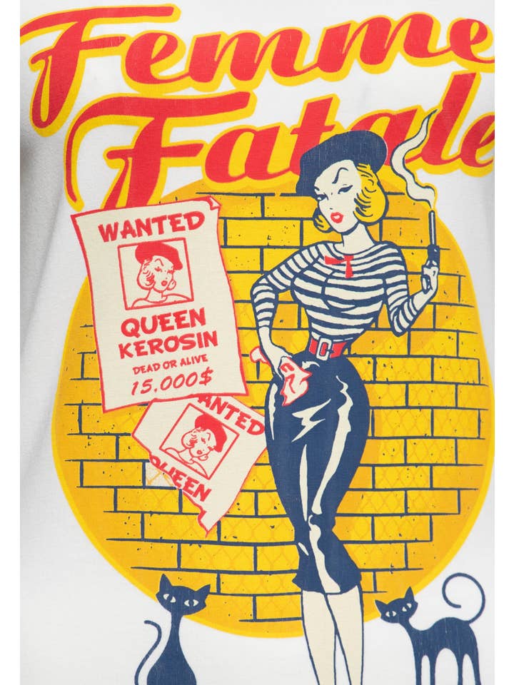 KING KEROSIN - Wholesale Screen Printed T-Shirt - Women's - Femme Fatale T-shirt3