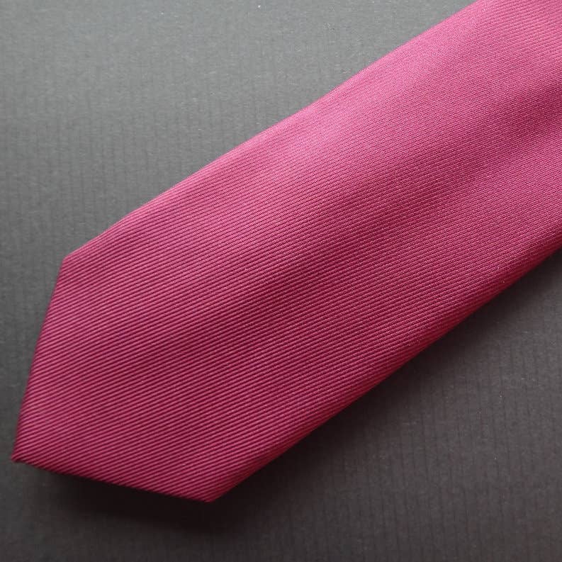RUMI - Wholesale Necktie - Men's - Handmade Luxury Plain Silk Tie - Burgundy2