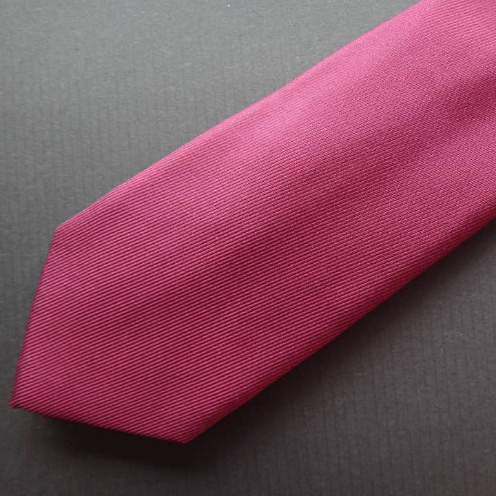 RUMI - Wholesale Necktie - Men's - Handmade Luxury Plain Silk Tie - Burgundy2
