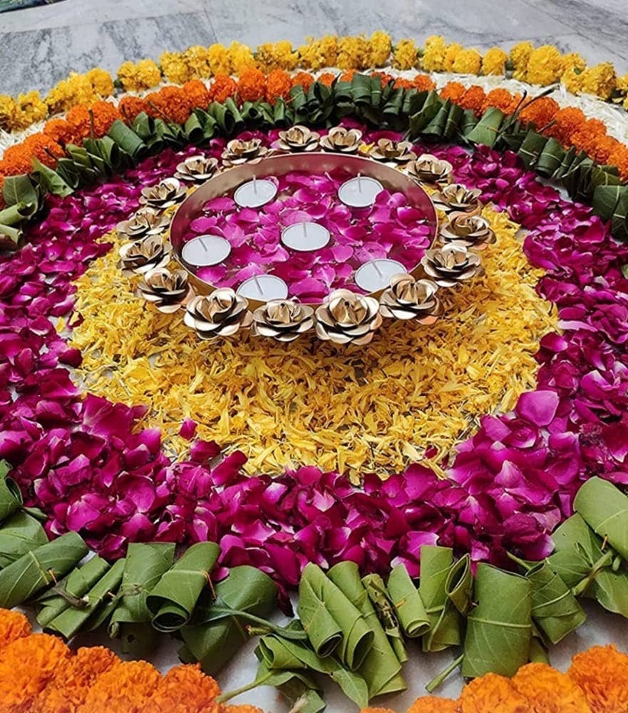 Anuna Enterprises LLC - Wholesale Candle Holder - Handmade Rose Urli Bowl for Home/Diwali Decoration Items 3