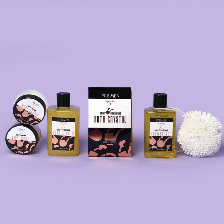 My Spa Life - Wholesale Bath & Body Set - Men's - All Natural Bath & Body Luxury Spa Men's Sandalwood Gift Set