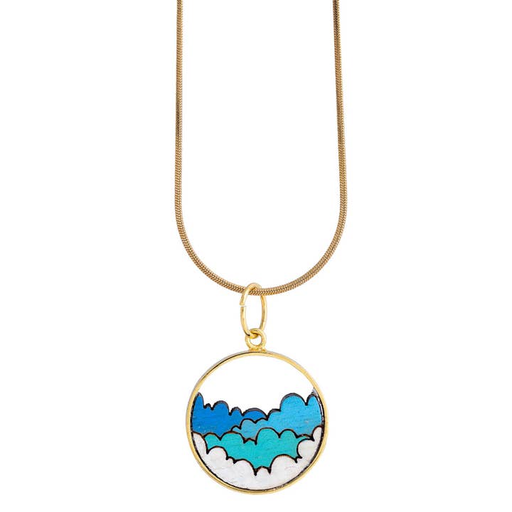 Collar Nube Madera Reciclada Oro para venta al por mayor de paguroupcycle