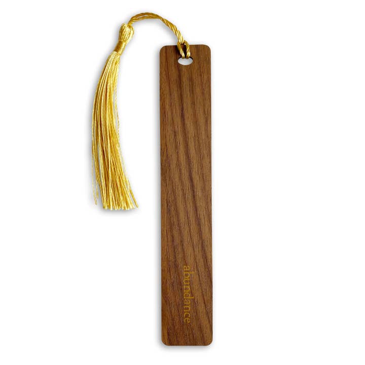 Wooden Gold Foil Stamped Bookmark with Tassel for wholesale by Just Like Joan