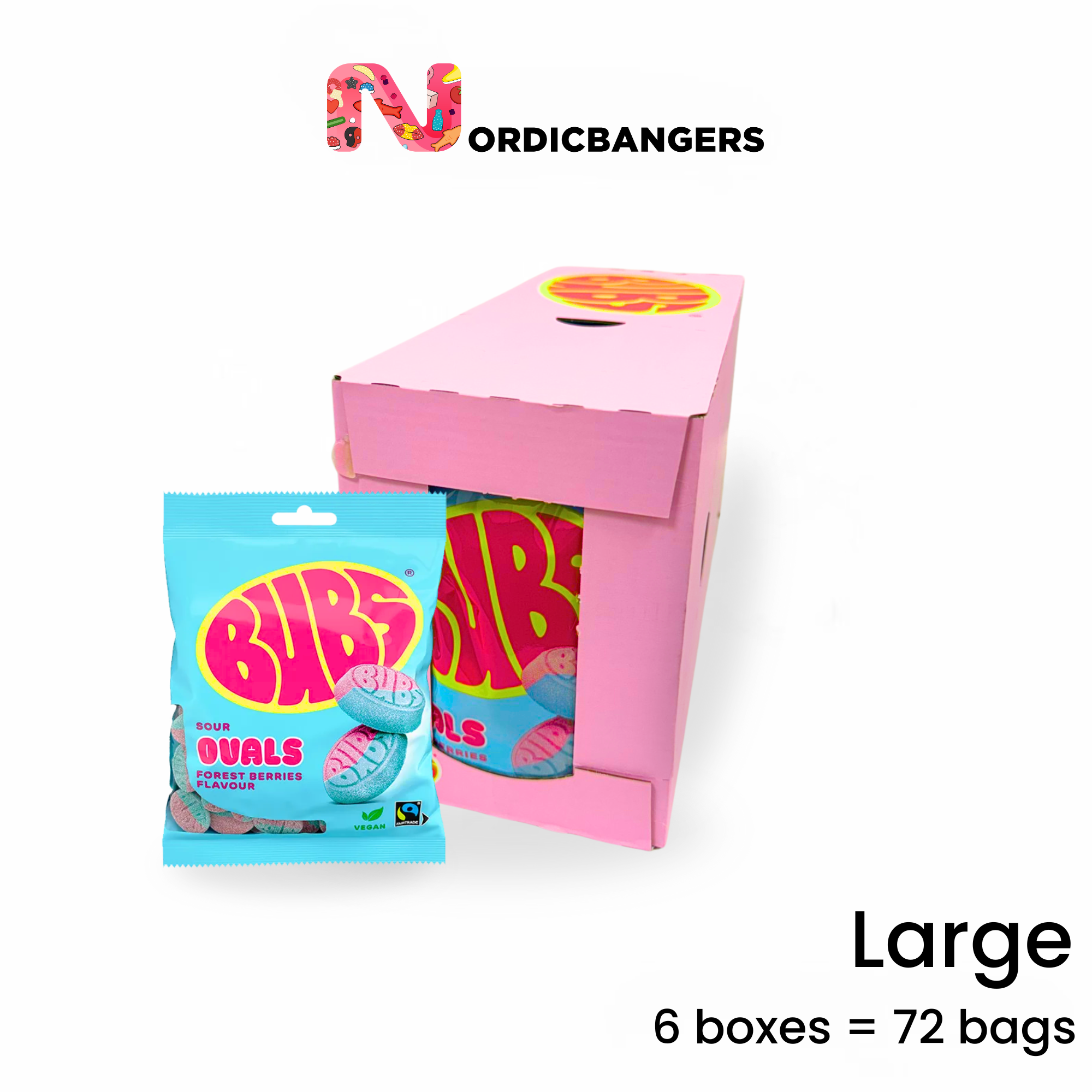 Nordicbangers - Swedish Candy Supply - Vente Bonbons gélifiés - Bubs Framboise & Myrtille Bonbon – 90g Bonbons Végans Suédois2
