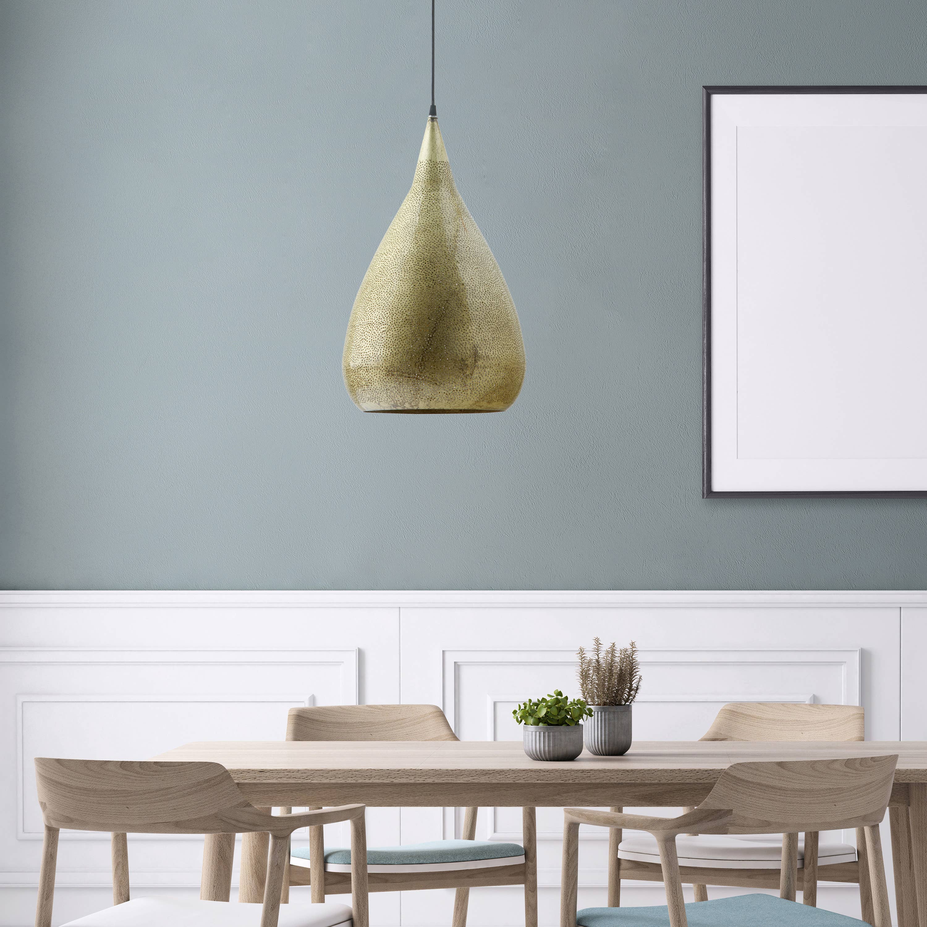 River of Goods - Wholesale Chandelier/Hanging Light - 13"W Antique Gold Punched Metal Adjustable Pendant Lamp6