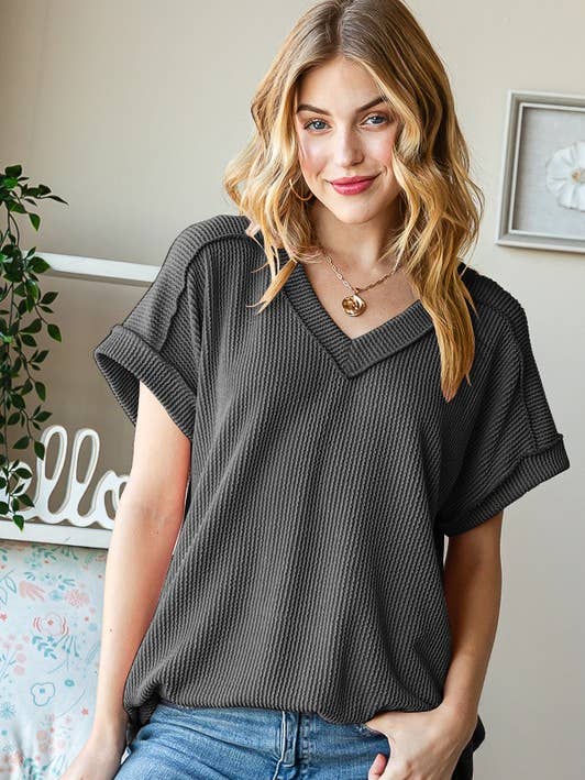 HEIMISH - Wholesale Tunic - Women's - ET7484-10 SOLID URBAN RIBBED TOP27