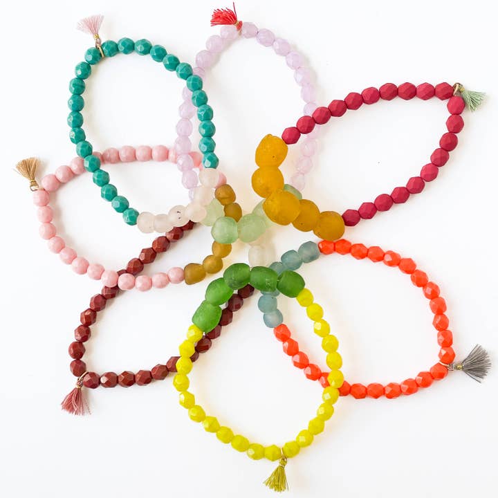 Nest Pretty Things - Wholesale Beaded Bracelet - Recycled African Glass And Mixed Bead Bracelet