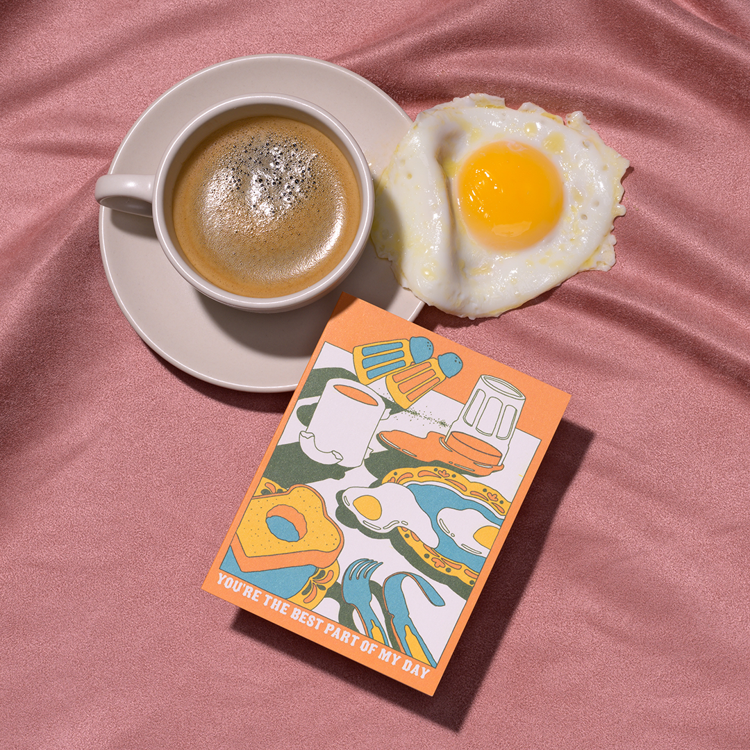 Red Cap Cards – wholesale Love card – Breakfast love greeting card1