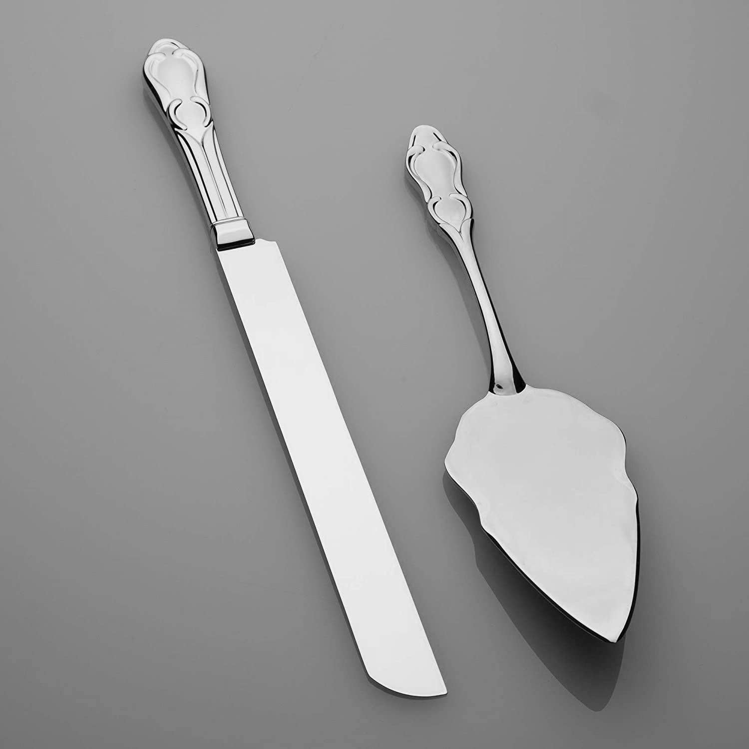 Ella Celebration - Wholesale Serving Utensil - Wedding Cake Knife & Server Set - Engravable  Silver2