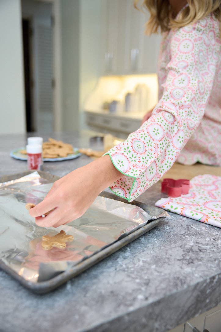 Brooks Avenue - Wholesale Sleepwear Set - Women's - Scalloped Pajama Set Shorts with Long Sleeve Top - Rosie5