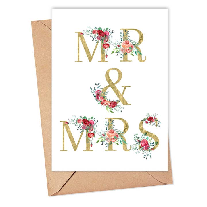 Mr and Mrs Wedding Card Newlyweds Gifts Just Married Card for wholesale by R is for Robo