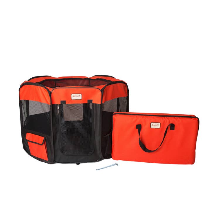 Armarkat PP002R-M Portable Pet Playpen In Bk and Rd Combo for wholesale by Armarkat