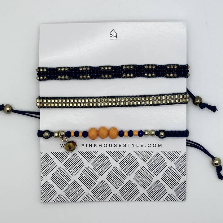 Pink House Imports - Wholesale Beaded Bracelet - Game Day Pull Bracelets Set of 34