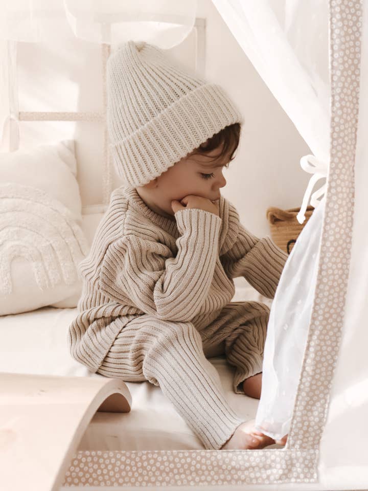 Beige Chunky Rib Legging - Beige voor groothandel op Faire0