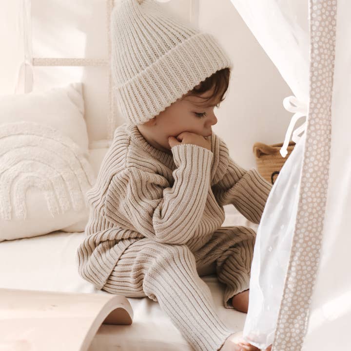 Chunky Rib Leggings - Beige for wholesale on Faire