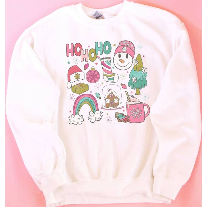 Pull de Noël Ho Ho Ho Boho pour la vente par Rad & Cove