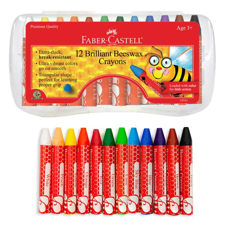 Faber-Castell / Creativity for Kids - Wholesale Crayons - Kids & Baby - 12 Brilliant Beeswax Crayons in Storage Case for Kids