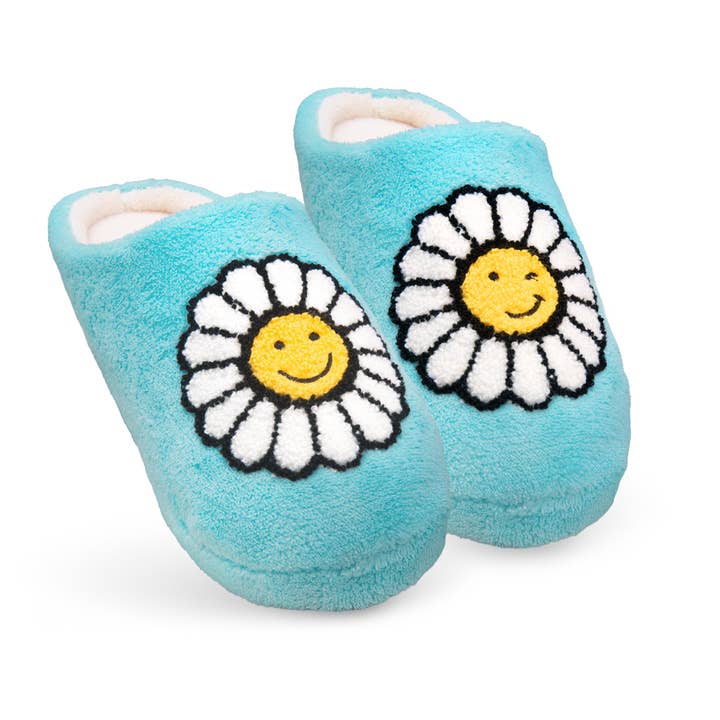 Amanda Blu - Wholesale Slippers - Women's - Blue Daisy Winky Face Slipper