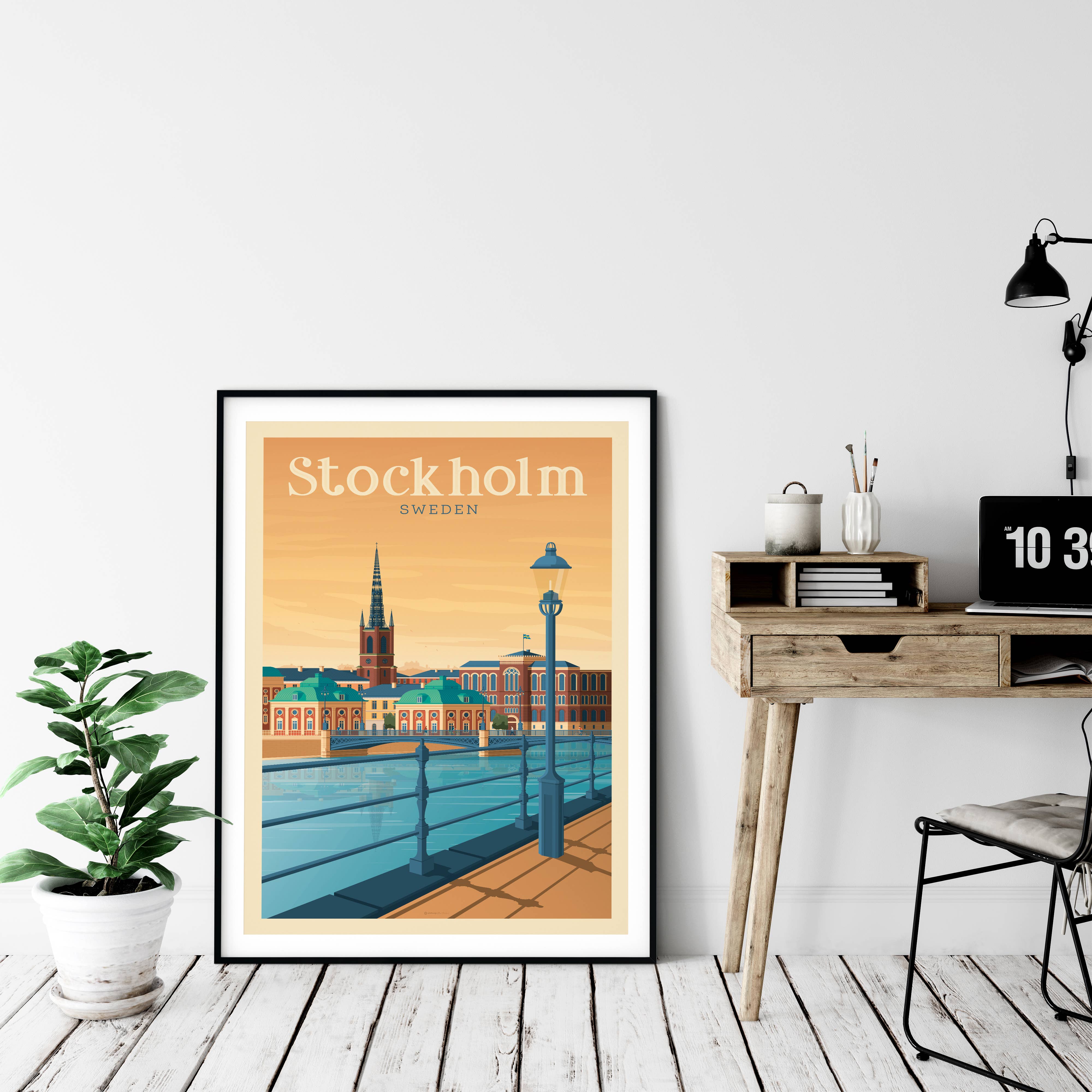 Olahoop Travel Posters - Wholesale Poster - Stockholm Sweden - Scandinavia travel poster5