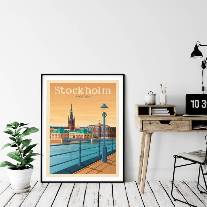 Olahoop Travel Posters - Wholesale Poster - Stockholm Sweden - Scandinavia travel poster5