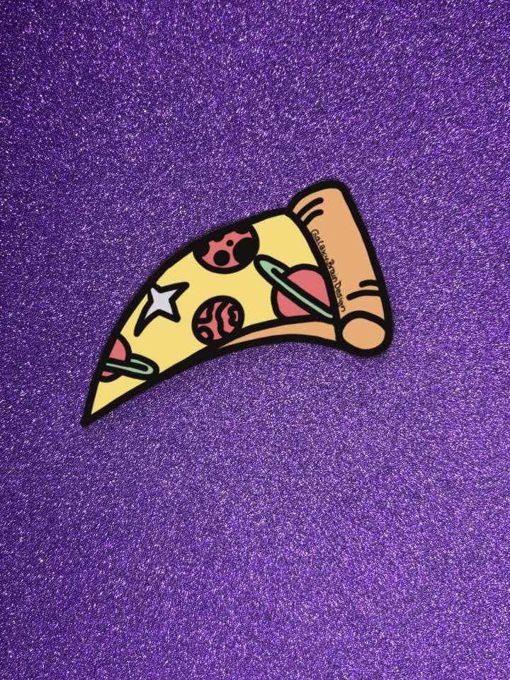 Weltraum-Pizza-Matte-Aufkleber für den Großhandel von Galaxy Brain Design