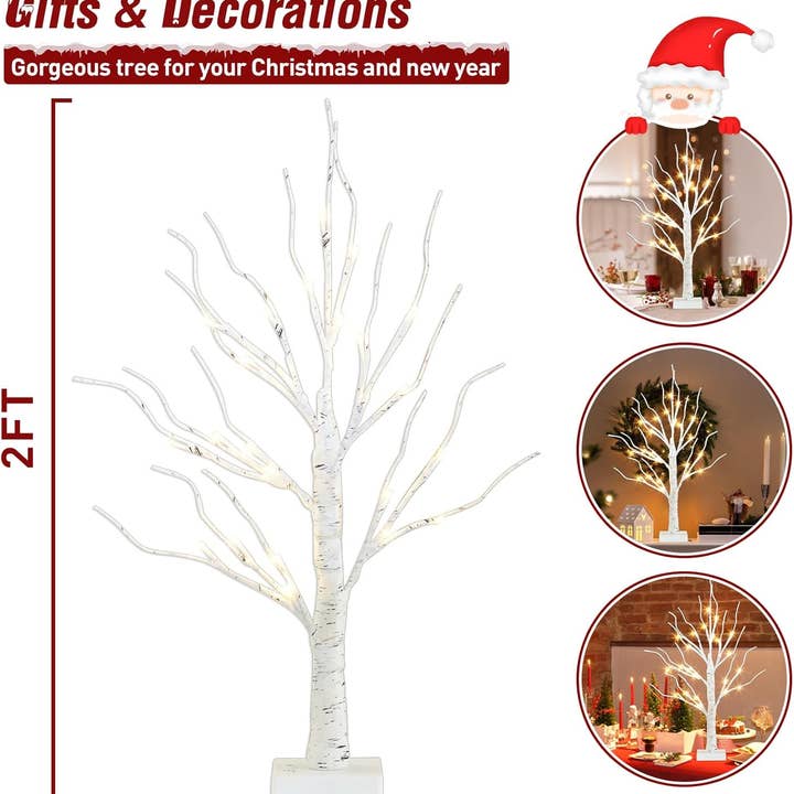 EP Design Lab - Wholesale Accent/Desk Lamp - 2FT Lighted Birch Tree Table Lamp4