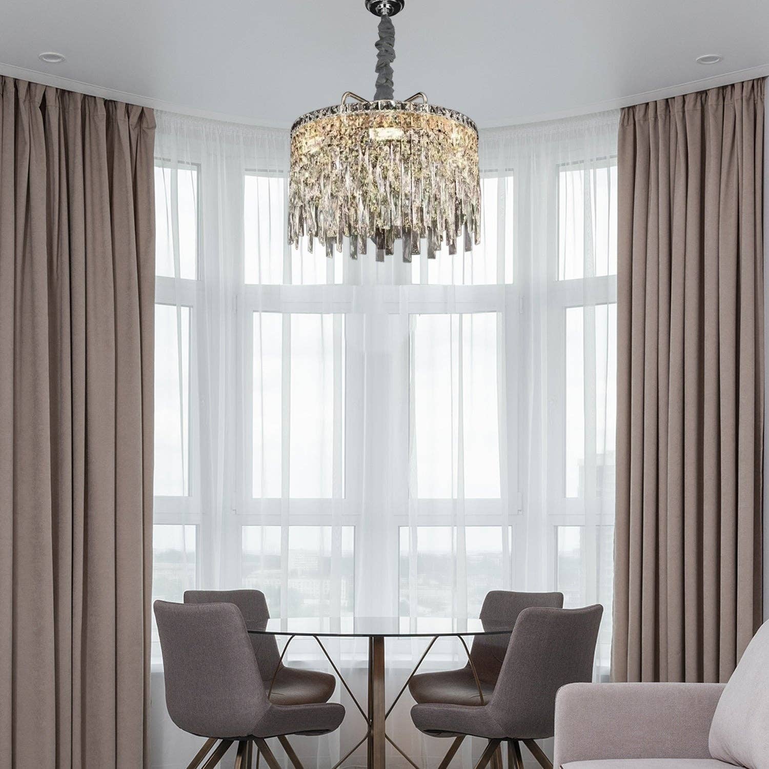 Ledsone - Vente Lustre/Suspension - Lustre moderne en cristal doré à plafond - modèle 480419