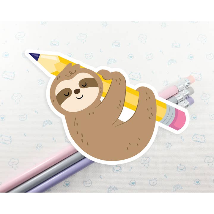 Sloth Pencil Sticker for wholesale by FunUsual Suspects