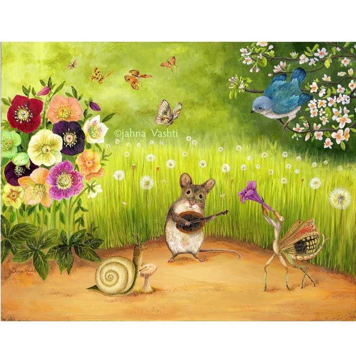 Impression artistique « Garden Gig », au choix, 8 x 10 pouces ou 11 x 14 pouces pour la vente par Jahna Vashti