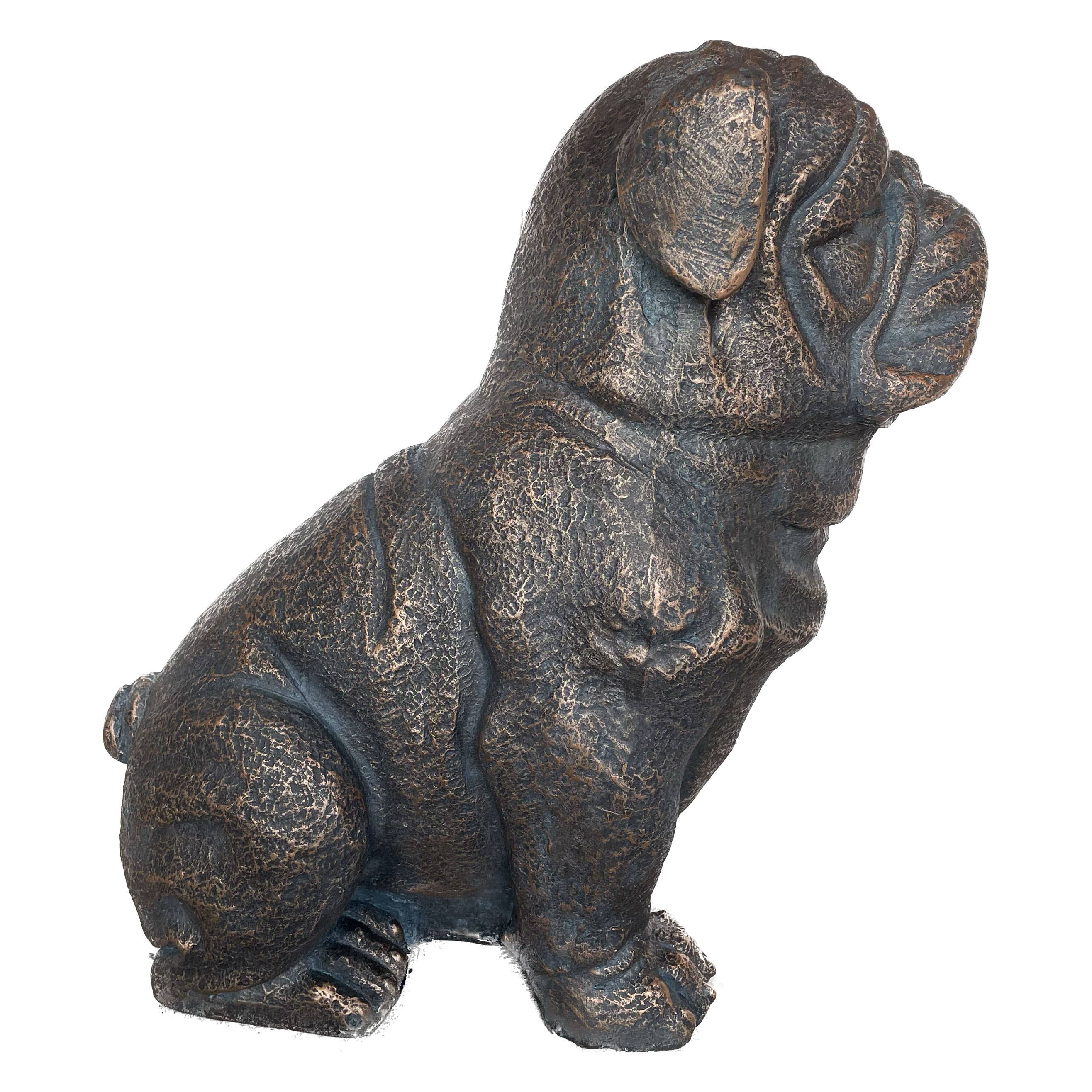 Galt International Company - Wholesale Outdoor Ornament/Decor - Sitting Bulldog Garden
 Resin Statue 16"18