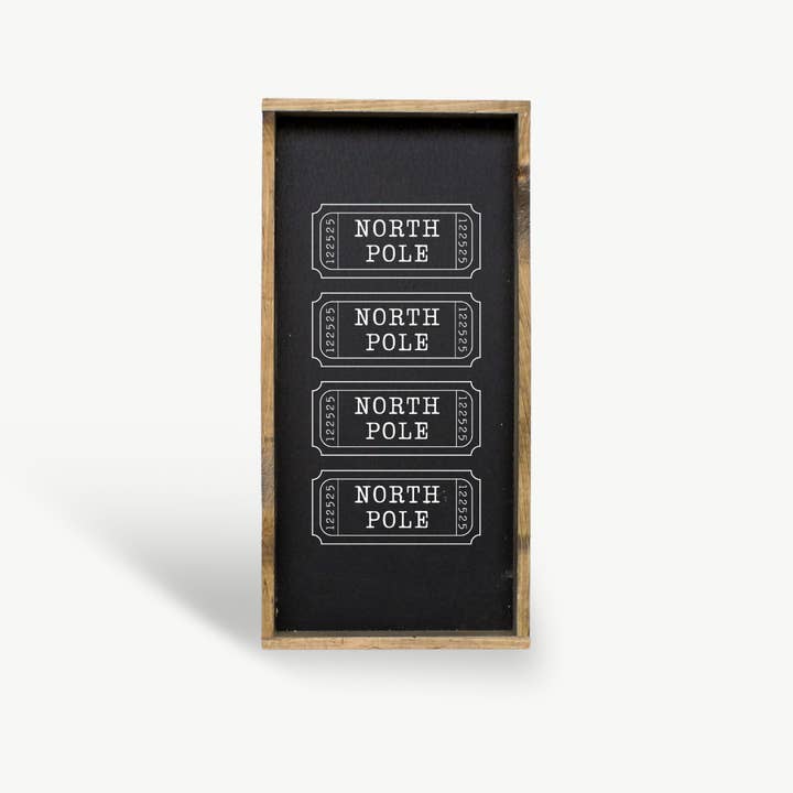 Williamraedesigns - Wholesale Christmas Decoration - North Pole Tickets Framed Holiday Print - Christmas Art4