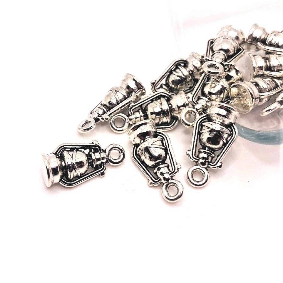 Guerrilla Charm - Wholesale Individual Charm/Pendant - Silver Lantern 3D Charms, 20x10mm0