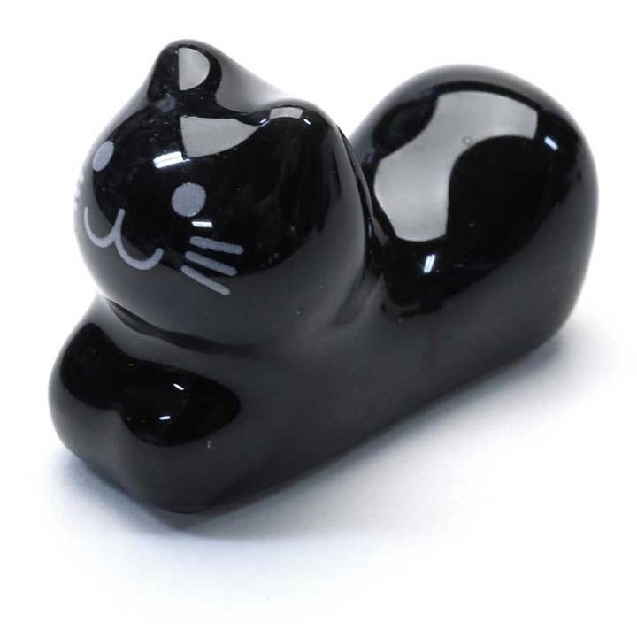 Resting Cat Chopstick Holder Black for wholesale by Wholesale Chopsticks