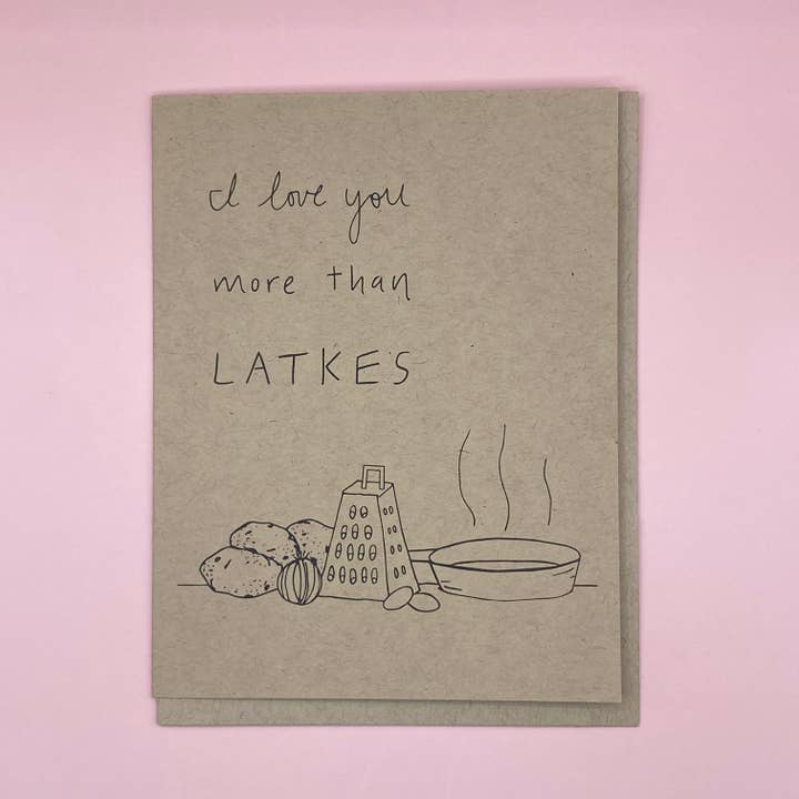 Love You More Than Latkes | Blanco wenskaart voor wholesale door IT IS: All Goods