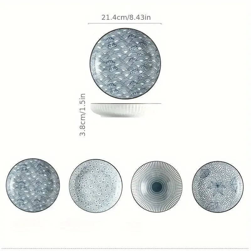 Huis Van Merken - Wholesale Dinner Plate - 4pcs Printed Ceramic Plates2