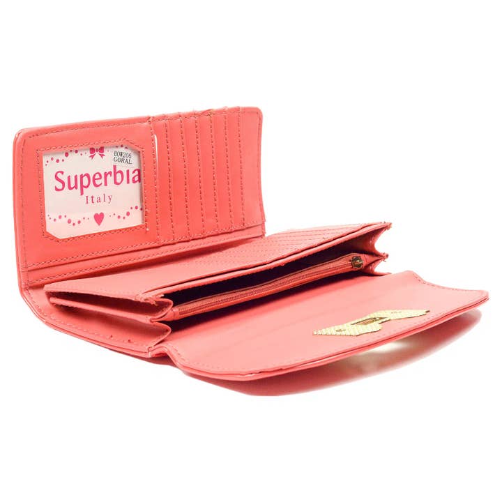 Superbia - Wholesale Wallet - Women's - Patent Bow Clasp Opening Long Purse with Gift Box-Bow206
