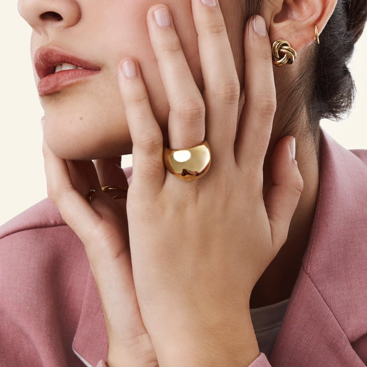 HoopLa - Wholesale Band/Stacked Ring - Max Dome Ring- Stainless Steel Waterproof 14K7