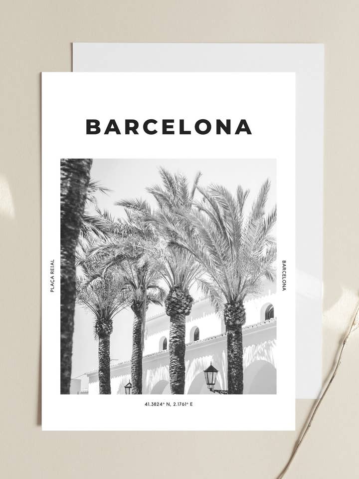 Barcelona 'Barca Palms' Print 1 for engroshandel hos The Travel Edit