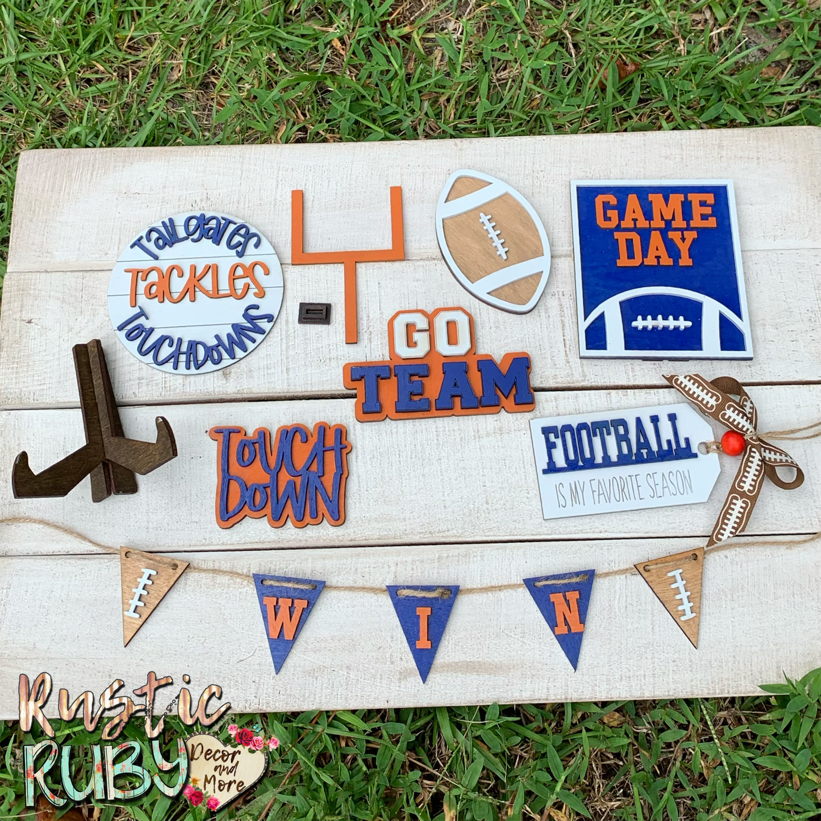 Rustic Ruby Decor and More LLC - Wholesale Decorative Tray - Football Game Day Tier Tray Set0