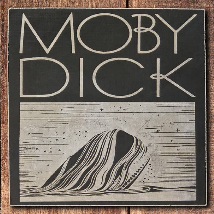 Classic Book Coaster - Moby Dick - Herman Melville for wholesale by Black Angel Designs