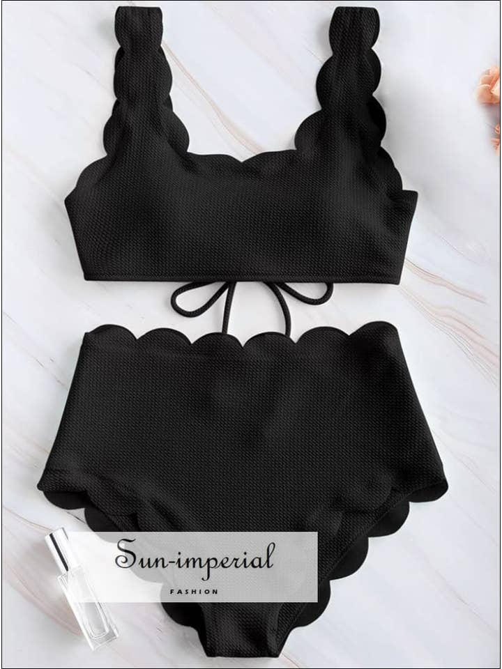 Sun Imperial - Wholesale Two-piece swimsuit – Women’s - Sun-Imperial Women Mint Green Textured Scalloped High1