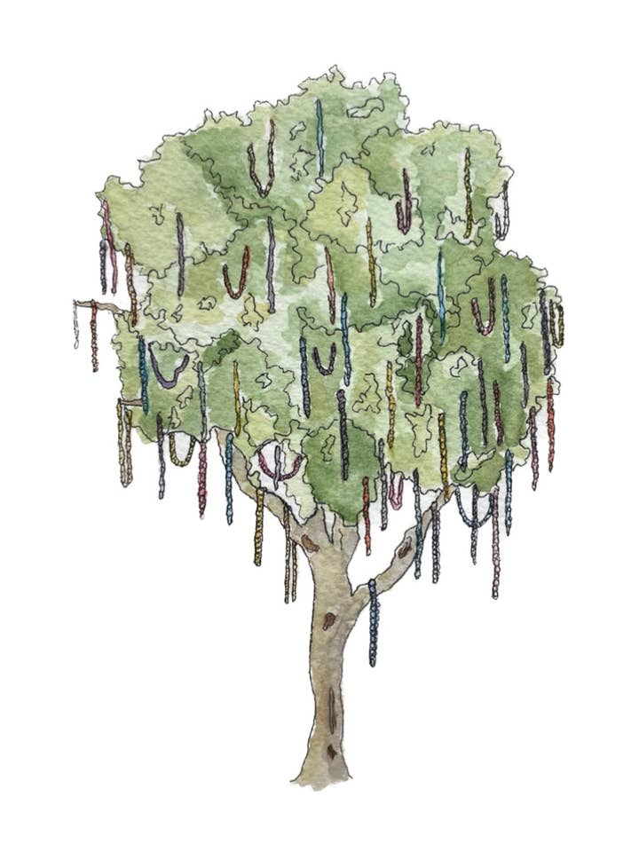 Impression d'art à l'encre texturée et à l'aquarelle | New Orleans Mardi Gras pour la vente par The Ribbon Studio