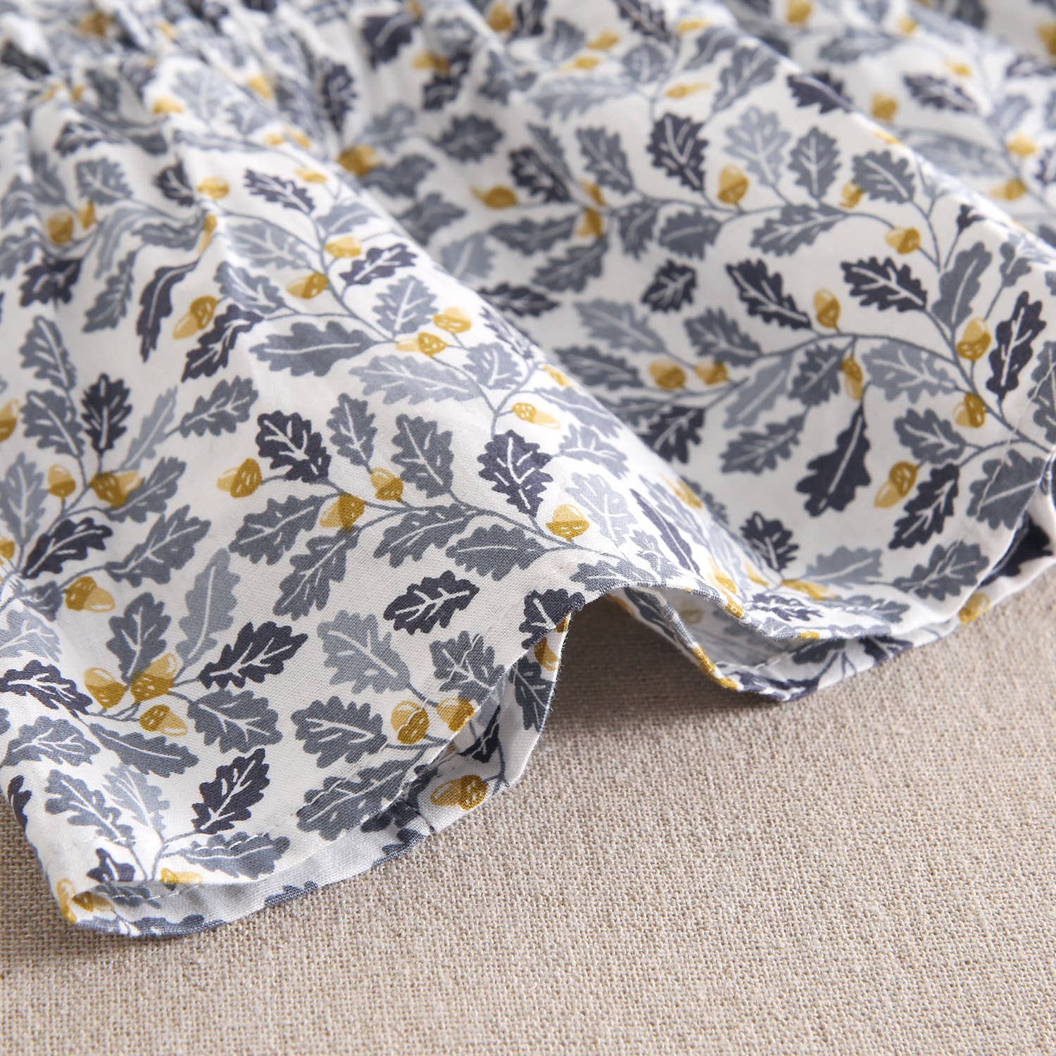 Dadati - Wholesale Dress - Kids - Girl's dress with blue and mustard leaf print6